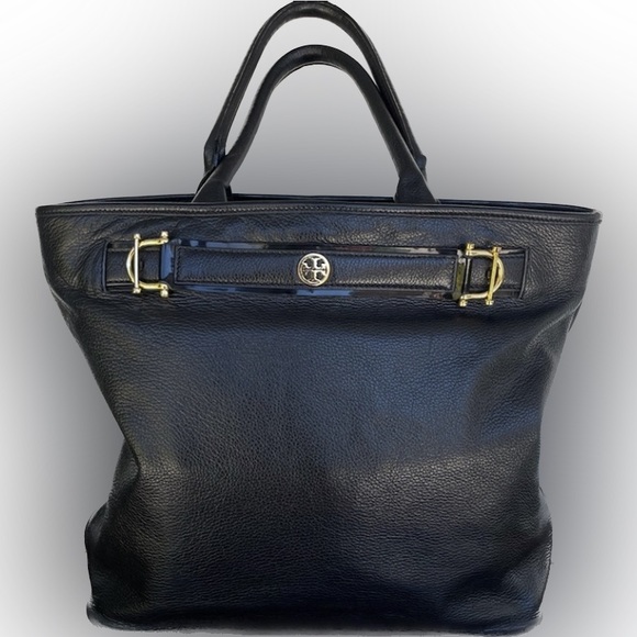 Tory Burch Pebble Leather Jayden Tote - Black - Picture 2 of 15